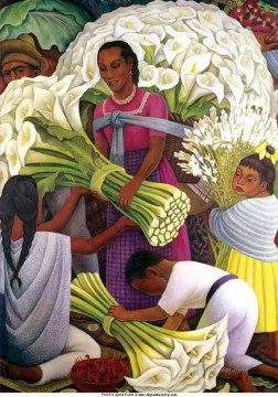 Flores Painting - el vendedor de flores 2 Diego Rivera